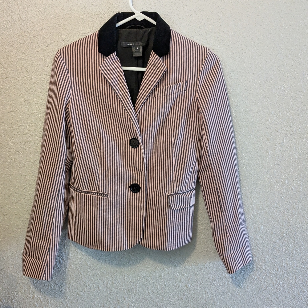 Marc Jacobs Pink & Never Pinstripe Blazer Size 4